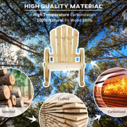 Wyld Haus Kedi Favi Natural Wood Adirondack-Style Outdoor Rocking Chair With Reclining Back, Natural Finish - thumbnail 7