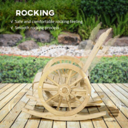 Wyld Haus Kedi Favi Natural Wood Adirondack-Style Outdoor Rocking Chair With Reclining Back, Natural Finish - thumbnail 5