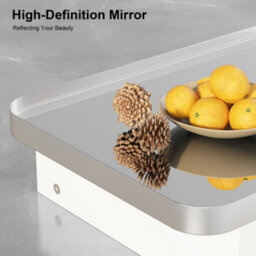 Keepreaper Bathroom Mirror Cabinet With Curved Design 2 Glass Shelves 40X60X15Cm Wall Mounted Metal Frame Bathroom Cabinet - thumbnail 3