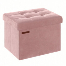 LEDREM Storage Ottoman, Foldable Small Ottoman Foot Rest, 31 X 41 Cm Foot Stool,jelly Pink - thumbnail 4