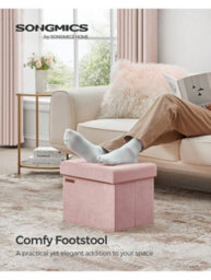 LEDREM Storage Ottoman, Foldable Small Ottoman Foot Rest, 31 X 41 Cm Foot Stool,jelly Pink