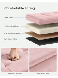 LEDREM Storage Ottoman, Foldable Small Ottoman Foot Rest, 31 X 41 Cm Foot Stool,jelly Pink - thumbnail 6