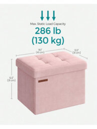 LEDREM Storage Ottoman, Foldable Small Ottoman Foot Rest, 31 X 41 Cm Foot Stool,jelly Pink - thumbnail 9