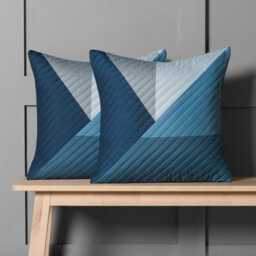 OHS 4 Pack Geometric Pinsonic Cushion Covers, Navy - 45 X 45Cm - thumbnail 3