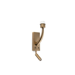 Luminosa Lighting Luminosa Rem 1 Light Indoor Reading Wall Light Antique Gold - Shade Not Included, E27