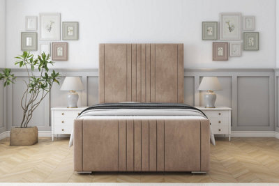 "Sloomy Harrington Mink Naples Bed Frame With 50"" Upholstered Headboard 3' Single" - image 1