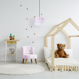 Happy Homewares Beautiful Soft Pink Cotton Lampshade With Dancing Unicorns And Clouds Decoration - thumbnail 8