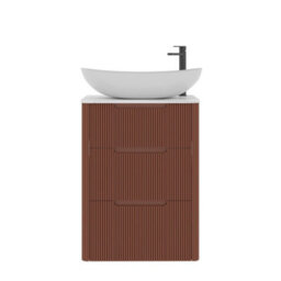 Royal Bathrooms Avenza 600mm Terracotta Clay Floor Standing Countertop Bathroom Vanity Unit 3 Drawer With Cesar Basin - thumbnail 6