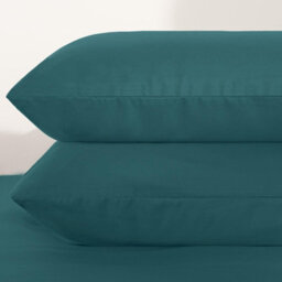 Ohs Plain Duvet Cover Pillowcase Bedding Set, Teal - King - thumbnail 7