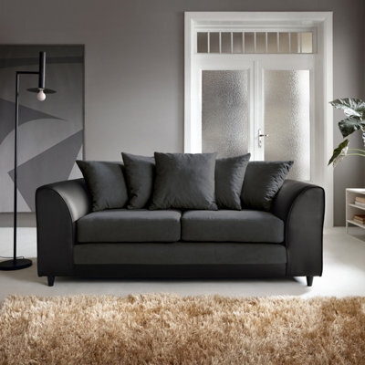 Abakus Direct Dylan Collection 3 Seater Sofa In Black - image 1