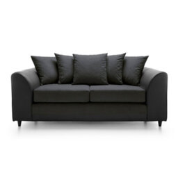 Abakus Direct Dylan Collection 3 Seater Sofa In Black - thumbnail 2