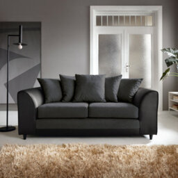 Abakus Direct Dylan Collection 3 Seater Sofa In Black - thumbnail 1