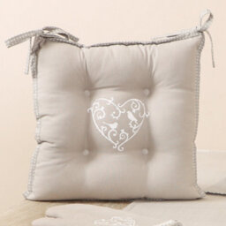 Dibor Set Of 2 Grey Love Birds Outdoor Garden Chair Seat Pad Cushions - thumbnail 3