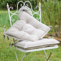 Dibor Set Of 2 Grey Love Birds Outdoor Garden Chair Seat Pad Cushions - thumbnail 1