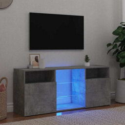 Berkfield Modern Tv Cabinet With Led Lights Concrete Grey 120X30X50 Cm - thumbnail 2
