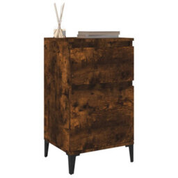 Berkfield Bedside Cabinets 2 Pcs Smoked Oak 40X35X70 Cm - thumbnail 4