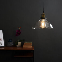 Valuelights Wallace Black & Gold Ceiling Pendant Light Fitting With Glass Shade And Led Filament Bulb Warm White - thumbnail 5