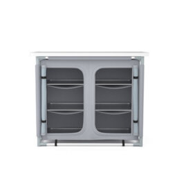 Living And Home Dark Gray Folding Portable Outdoor Camping Kitchen Table Cabinet Storage Bbq Cook Station 100Cm W - thumbnail 5