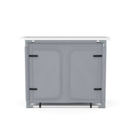 Living And Home Dark Gray Folding Portable Outdoor Camping Kitchen Table Cabinet Storage Bbq Cook Station 100Cm W - thumbnail 4