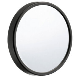 Beslagsboden Black Abs Plastic Bathroom Mirror (90mm) With Suction Cup Wall Mount, 12X Magnification, Makeup Shaving Mirror
