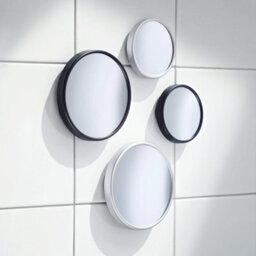 Beslagsboden Black Abs Plastic Bathroom Mirror (90mm) With Suction Cup Wall Mount, 12X Magnification, Makeup Shaving Mirror - thumbnail 2