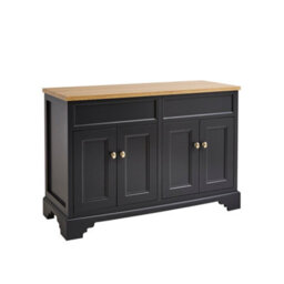Homestylestore Black Grey And Oak 1210mm Bathroom Vanity Unit And Brushed Brass Classic Round Handles - thumbnail 1