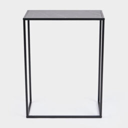 Ohs Marble Effect End Table Living Room Modern Console Bedroom Side Nightstand Metal Frame - thumbnail 4