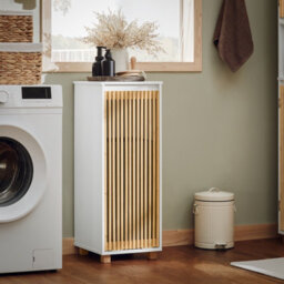 Sobuy Bzr126-W, Laundry Cabinet Laundry Chest Bathroom Storage Cabinet-Clearance,white,w33Xd32.5Xh85 - thumbnail 9