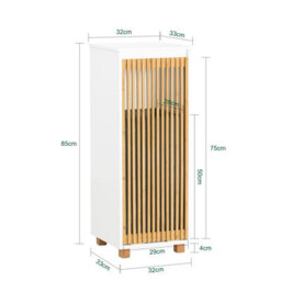 Sobuy Bzr126-W, Laundry Cabinet Laundry Chest Bathroom Storage Cabinet-Clearance,white,w33Xd32.5Xh85 - thumbnail 3