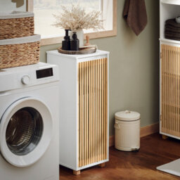 Sobuy Bzr126-W, Laundry Cabinet Laundry Chest Bathroom Storage Cabinet-Clearance,white,w33Xd32.5Xh85 - thumbnail 2