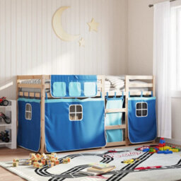 Walplus Bunk Bed Without Mattress Blue 80X200 Cm Solid Wood Pine