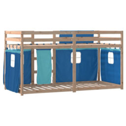 Walplus Bunk Bed Without Mattress Blue 80X200 Cm Solid Wood Pine - thumbnail 7