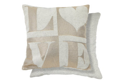 Amor Love Cushion Cover In Natural Gold - image 1