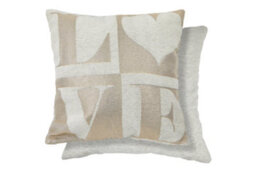 Amor Love Cushion Cover In Natural Gold - thumbnail 1