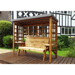 Marlborough Traditional Zubond Three Seater Abour With 1 X Winchester Cushion Grey & 2 X Scatter Cushion Grey - thumbnail 3
