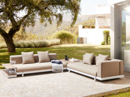 Beliani Garden Corner Sofa With Table 5 Seater Missanello Beige - thumbnail 2