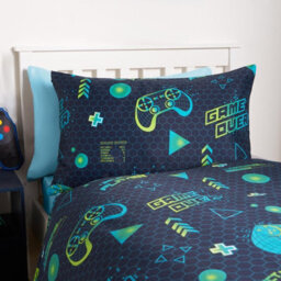 OHS Gaming Duvet Cover Set Reversible Quilt Pillowcase Bedding, Green - Double - thumbnail 4