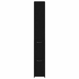 Berkfield Black Oak Bathroom Cabinet 25X25X170 Cm Made Of Engineered Wood - thumbnail 7