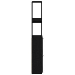 Berkfield Black Oak Bathroom Cabinet 25X25X170 Cm Made Of Engineered Wood - thumbnail 8