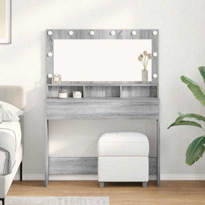 Walplus Dressing Table Grey Sonoma 100 X 41 X 135 Cm Engineered Wood - image 1