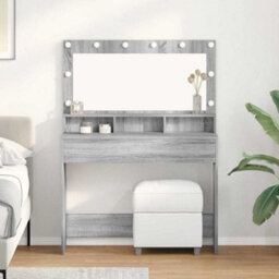 Walplus Dressing Table Grey Sonoma 100 X 41 X 135 Cm Engineered Wood