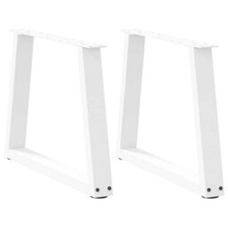 Berkfield Coffee Table Legs V-Shape 2 Pcs White 60X(42-43.3) Cm Steel