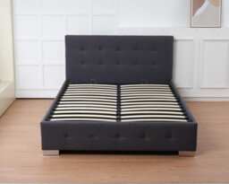 Outdoor Living (NW) Ltd The Oslo Charcoal Linen Tufted Ottoman Bed Frame - Double - thumbnail 2