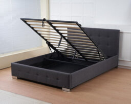 Outdoor Living (NW) Ltd The Oslo Charcoal Linen Tufted Ottoman Bed Frame - Double - thumbnail 3