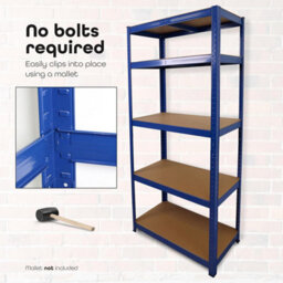 Divchi Garage Shelving Unit 5-Tier Storage Shelves Free Standing Boltless Rack For Home  Office Blue - thumbnail 3