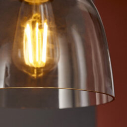Luminosa Lighting Luminosa Alessandria Pendant Ceiling Light Smokey Grey Tinted Glass & Black Chrome Plate - thumbnail 4