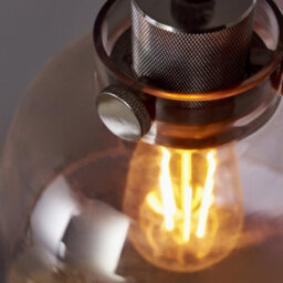 Luminosa Lighting Luminosa Alessandria Pendant Ceiling Light Smokey Grey Tinted Glass & Black Chrome Plate - thumbnail 3