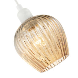 Happy Homewares Modern Gold Easy Fit Pendant Lighting Shade With Ridged Fluted Lines - thumbnail 3