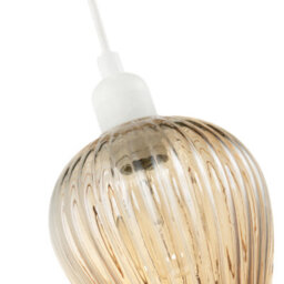 Happy Homewares Modern Gold Easy Fit Pendant Lighting Shade With Ridged Fluted Lines - thumbnail 4