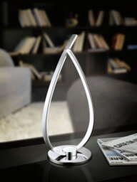 Set Of 2 Modern Led Table Lamps With Chrome Finish And White Shade - thumbnail 3